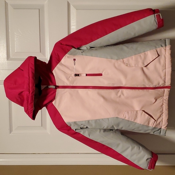 SwissTech Girls Reversible Pink/Fushia/Gray Hooded System Jacket - Size 7-8 - Picture 1 of 16